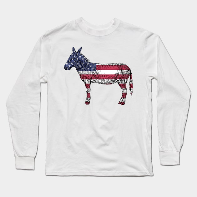 US Elections Democrats Symbol Long Sleeve T-Shirt by Sanu Designs